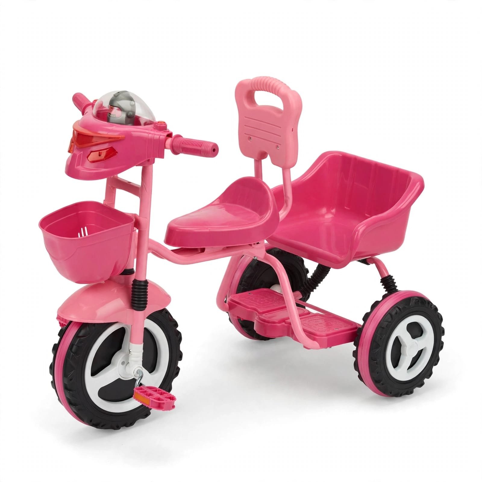 Kids Tricycle With Push Handle - Pink - image 2
