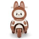 Kids Vespa-Style Electric Scooter DLL698 Bunny Design - Brown and White - Image 3