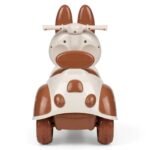 Kids Vespa-Style Electric Scooter DLL698 Bunny Design - Brown and White - Image 2