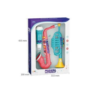 Music Instrument Set 3815E - Kids Saxophone Toy - Teal Yellow